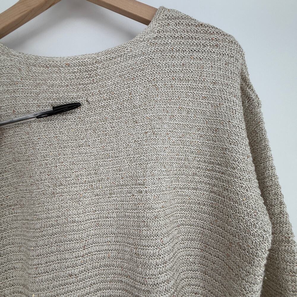 Chicos Tan Neutral Knit Long Sleeve Pullover Sweater Size 2 L - Picture 12 of 12